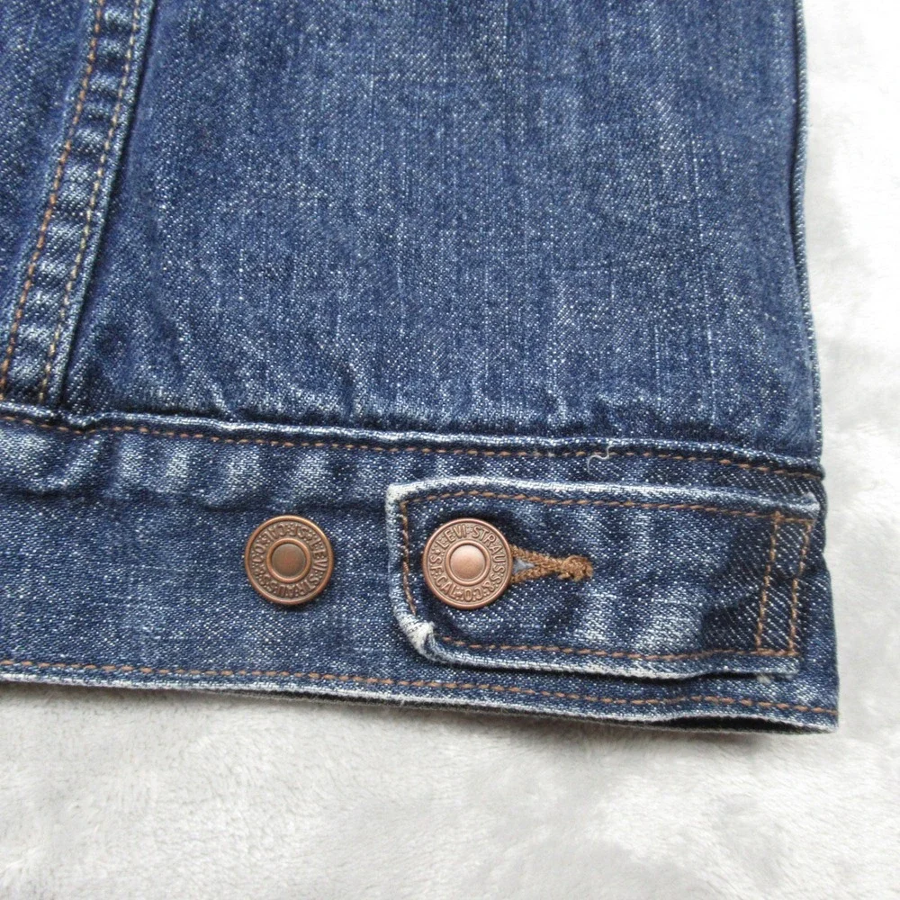 Levis Denim Jacket Mens Small Blue Sherpa Lined Insulated Button Front Trucker - Picture 12 of 13